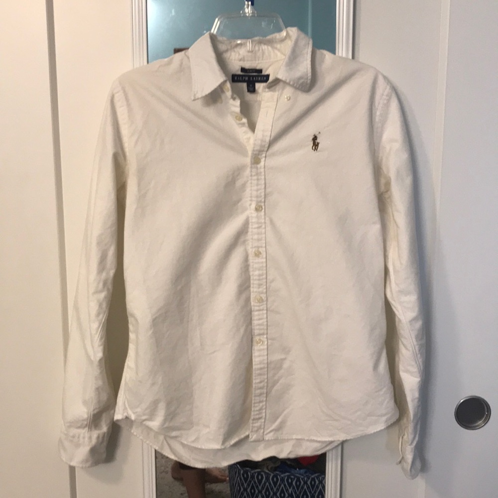 ⭐️ Ralph Lauren White Button Down